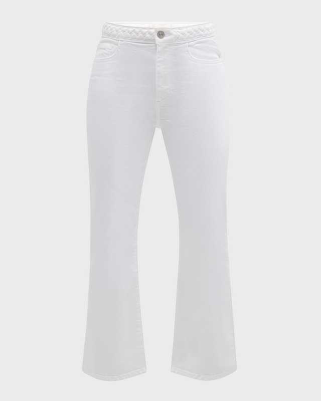 Braided Crop Mini Bootcut Jeans